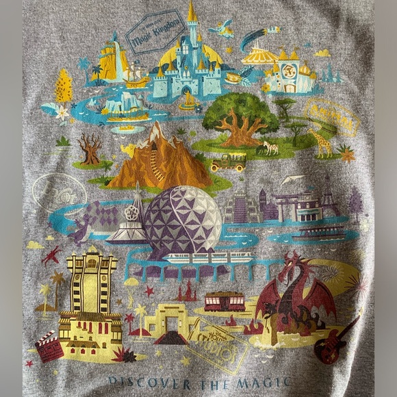Disney Parks Discover the Magic Sweatshirt Gray Crewneck Pullover Womens Small - Picture 2 of 5